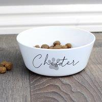 Personalised Paw Print Plastic Cat Bowl