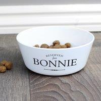 Personalised 'Reserved For' Plastic Cat Bowl White
