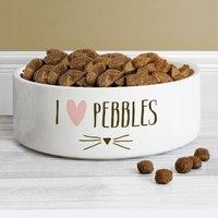 Personalised Cat Features Ceramic Pet Bowl