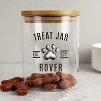 Personalised Pet Treat Glass Jar with Bamboo Lid Clear