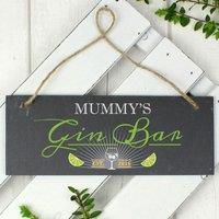 Personalised Gin Bar Printed Hanging Slate Plaque