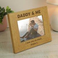 Personalised Daddy and Me Light Wood Landscape Photo Frame