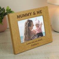 Personalised Mummy and Me Light Wood Landscape Photo Frame