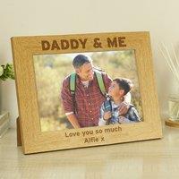 Personalised Daddy and Me Light Wood Landscape Photo Frame