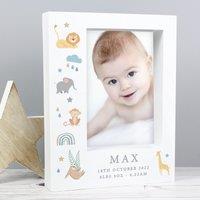 Personalised Safari Animals Portrait Box Photo Frame