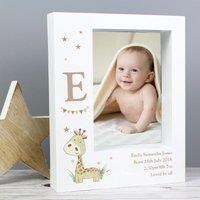 Personalised Hessian Giraffe Portrait Box Photo Frame