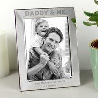 Personalised Silver Daddy and Me Portrait Photo Frame