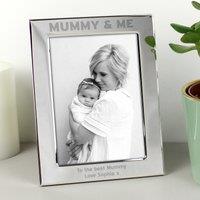 Personalised Silver Mummy and Me Portrait Photo Frame
