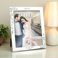Personalised Botanical Silver Portrait Photo Frame