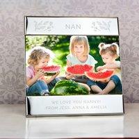 Personalised Silver Floral Landscape Photo Frame
