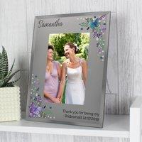 Personalised Butterfly Diamante Glass Portrait Photo Frame