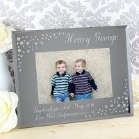 Personalised Diamante Glass Landscape Photo Frame