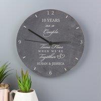 Personalised Anniversary Slate Wall Clock