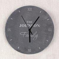 Personalised Family Slate Wall Clock