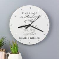 Personalised Anniversary Wooden Wall Clock