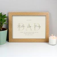 Personalised Message A4 Landscape Oak Framed Print