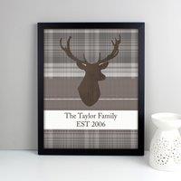 Personalised Highland Stag Framed Print