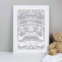 Personalised Grey Papercut Style Framed Print