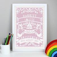 Personalised Pink Papercut Style Framed Print