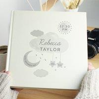 Personalised New Baby Moon and Stars Square Photo Album