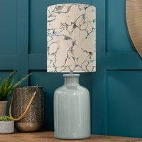 Elspeth Duck Egg Table Lamp with Carrara Shade