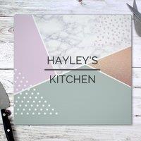 Personalised Geometric Glass Worktop Saver