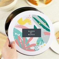 Personalised Abstract Cake Tin