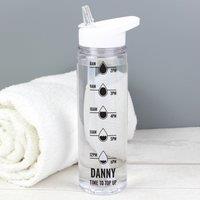 Personalised Hydration Tracker Water Bottle Black