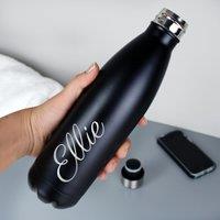 Personalised Metal Insulated Drinks Bottle Black