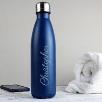 Personalised Metal Insulated Drinks Bottle Blue