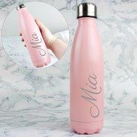 Personalised Metal Insulated Drinks Bottle Pink