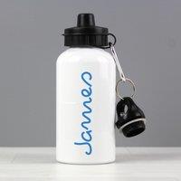 Personalised Name Drinks Bottle Blue