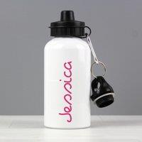 Personalised Name Drinks Bottle Pink