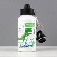 Personalised Be Roarsome Dinosaur Metal Drinks Bottle