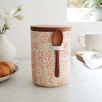 Floral Canister with Spoon