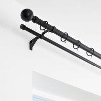 Ashton Double Layer Extendable Metal Curtain Pole with Rings