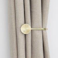 Ribbed Metal Curtain Holdbacks Gold