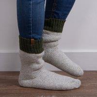 totes Chunky Thermal Wool Blend Grey Slipper Socks