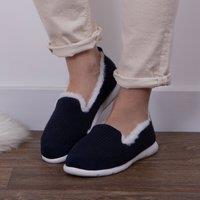 Isotoner IsoWaffle Full Back Slippers Navy