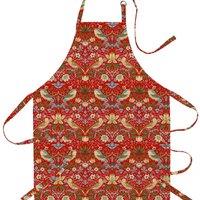 William Morris Strawberry Thief Acrylic Apron Strawberry Thief Red