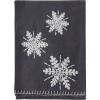 Emb Charcoal Snowflakes Table Runner