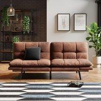 Harrison Quilted Faux Leather Clic Clac Sofa Bed