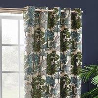 Woodlands Eyelet Curtains Green/Beige