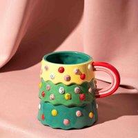 Raspberry Blossom 3D Christmas Tree Mug