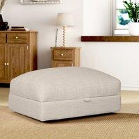 Hattie Slub Faux Linen Storage Footstool