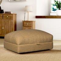 Hattie Slub Faux Linen Storage Footstool