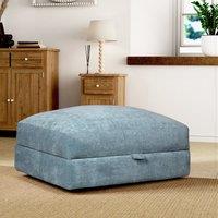 Hattie Tonal Plush Chenille Storage Footstool