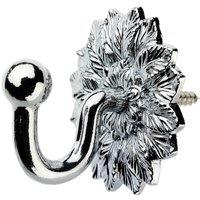 Leaf Backplate Curtain Tieback Hooks Chrome