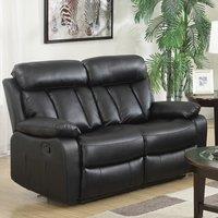 Merrion 2 Seater Manual Recliner Sofa Black