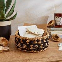 Small Seagrass Round Basket Monochrome Black